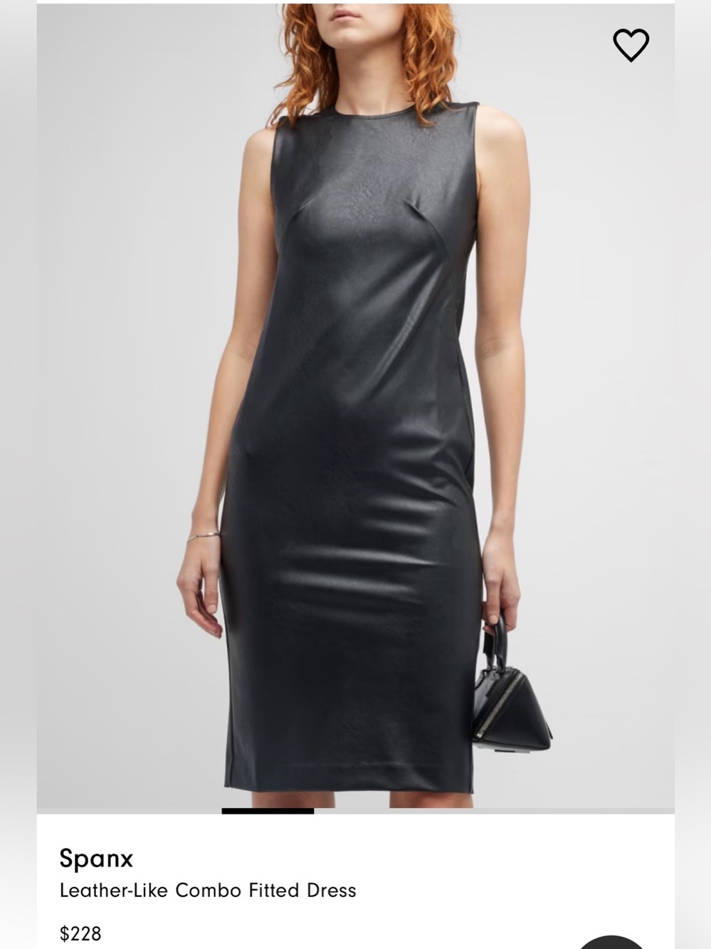 NWT SPANX Leather-Like Combo Fitted Dress - Luxe Black - large - Picture 4 of 10